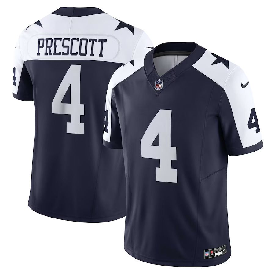 Men Dallas Cowboys #4 Dak Prescott Nike Navy Vapor F.U.S.E. Limited NFL Jerseys